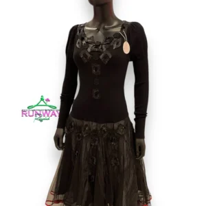 Black Gown Styled with Red